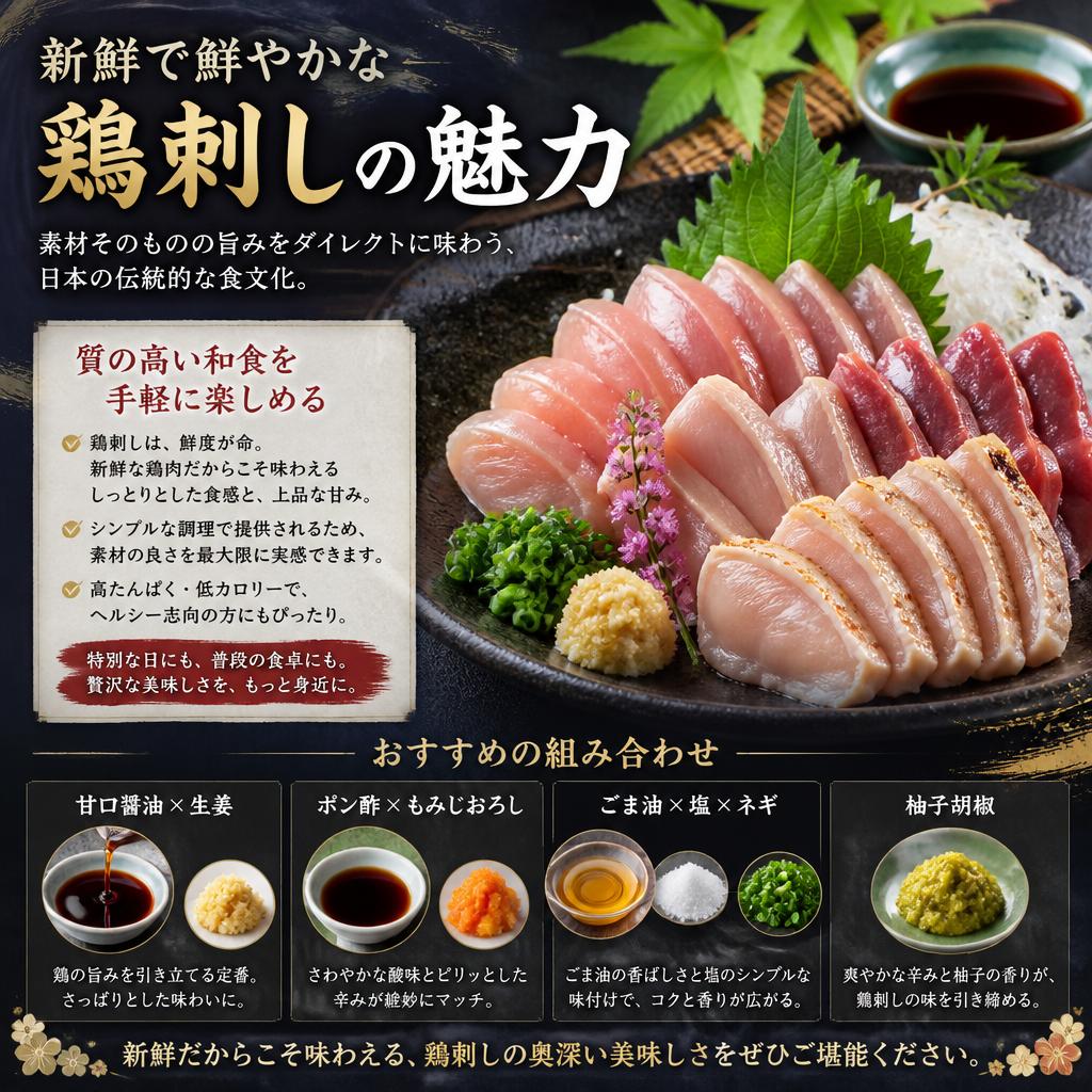 新鮮な鶏刺しで愉しむ和の味わい
